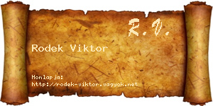Rodek Viktor névjegykártya
